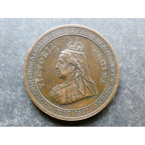 279 - MEDALLION.  Great Britain, 1897, Queen Victoria Diamond Jubilee, obverse; TO COMMEMORATE THE 60TH YE... 