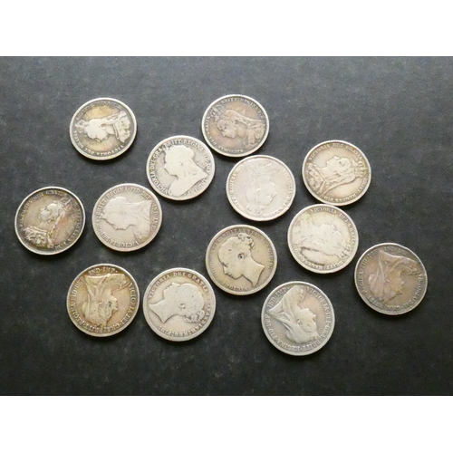 94 - COINS. Victoria (1837-1901) 13x silver Shillings, including 1874, die no.23, 1878, fourth ead, die n... 