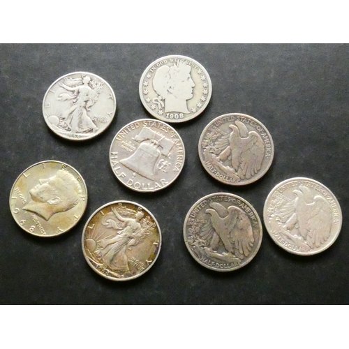 230 - COIN.  United States of America, silver 50 Cents, small group, including  1908O, 1941, 1943, 1943D, ... 