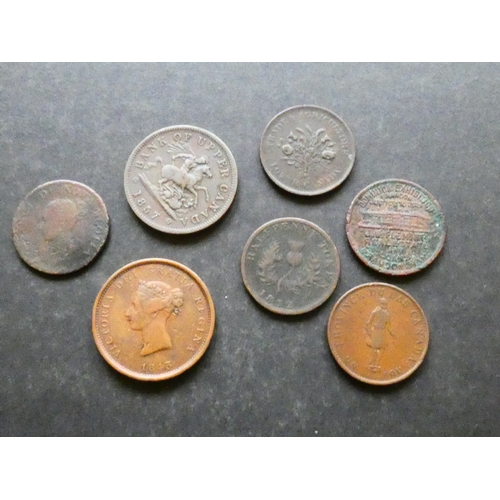 263 - TOKENS.  Canada, small group 19th Century token coinage, including New Brunswick, Penny 1843, copper... 