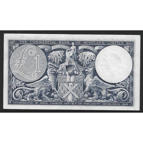 38 - BANKNOTE. United Kingdom, Scotland, Commercial Bank of Scotland, 1 Pound, 2.1.1954, sign. Ian Macdon... 