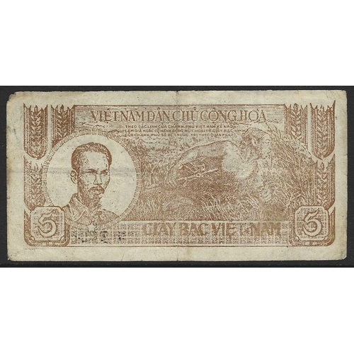 83 - BANKNOTE. Vietnam, 5 Dong, ND(1948), face purple-brown, P-17a, VG+
