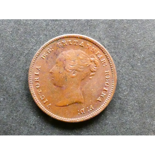 119 - COIN. United Kingdom, Victoria (1837-1901), copper ½-Farthing, 1844, S-3951, AUNC, trace original lu... 