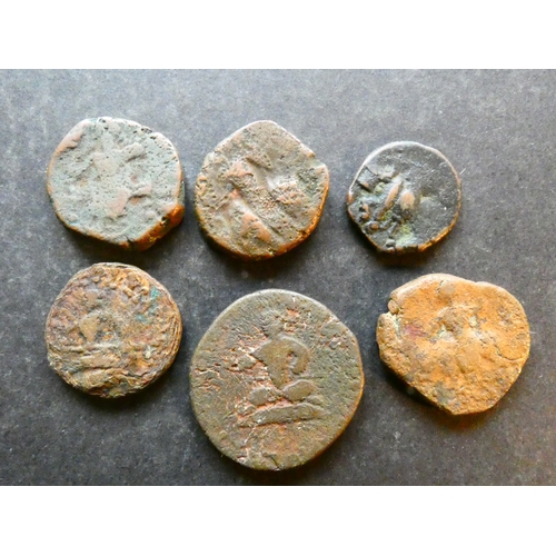 193 - COINS.  India, Kushan Empire (1st to 3rd century CE), small group of unidentified copper units, 3.24... 