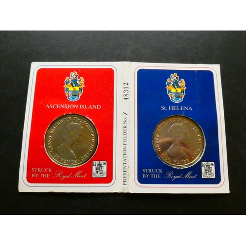 226 - COINS. St. Helena, copper-nickel 50 Pence, 1984, royal visit of Prince Andrew, KM13, together with A... 