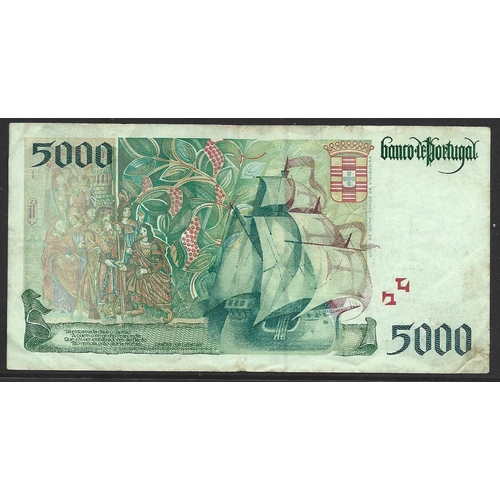 BANKNOTE. Portugal, 5000 Escudos, 5th January 1995, sign. António José ...