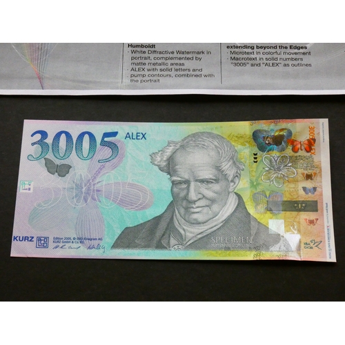 EPHEMERA. Printer's advertising/test note, the KURZ Group, 2005 ...