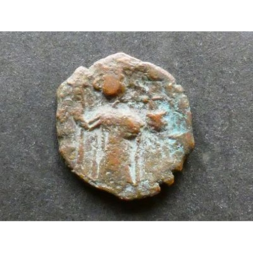 COIN. Arab-Byzantine, AE Fals, 19mm, 2.74g, standing Caliph type, circa ...