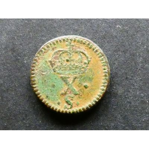 WEIGHT. Brass coin weight, England, Charles I (1625-1649), for Double ...