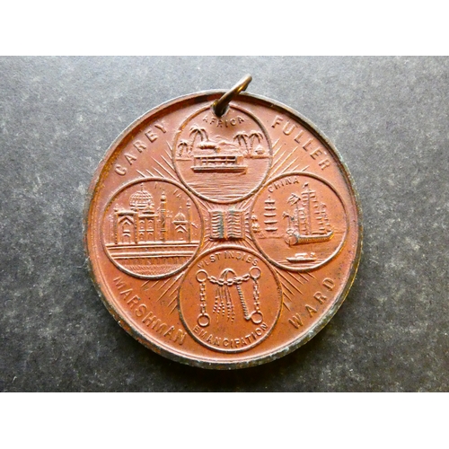 MEDALLION. 1892, Centenary of the founding of the Baptist Missionary ...