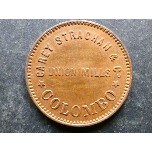 TOKEN. Ceylon, tea plantation token, ND, circa 1873, obverse; CAREY ...