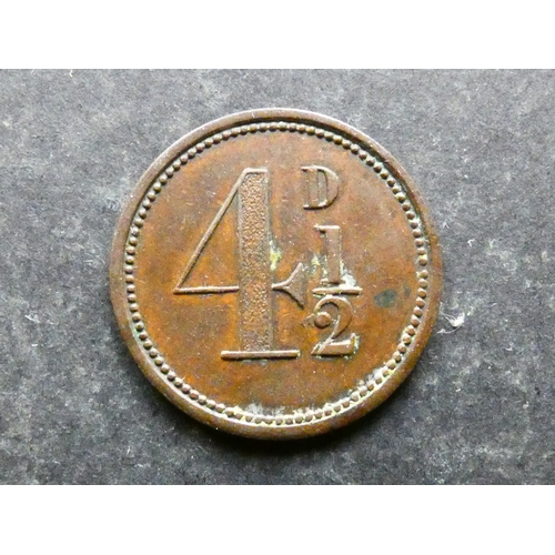 TOKEN. Ceylon, estate token, ND(before 1869), obverse; M.D.D & Co ...