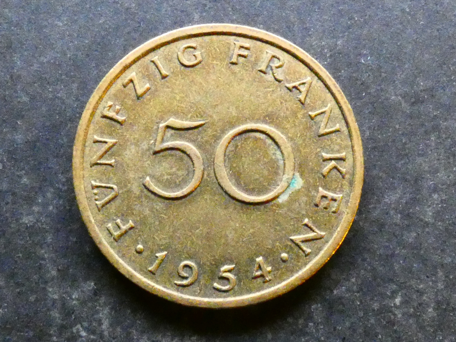COIN. Germany, Saarland, aluminium-bronze 50 Franken (a), Paris mint ...