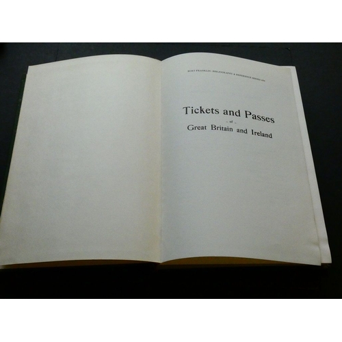 BOOK. W.J. Davis & A.W. Waters, TICKETS AND PASSES OF GREAT BRITAIN AND ...