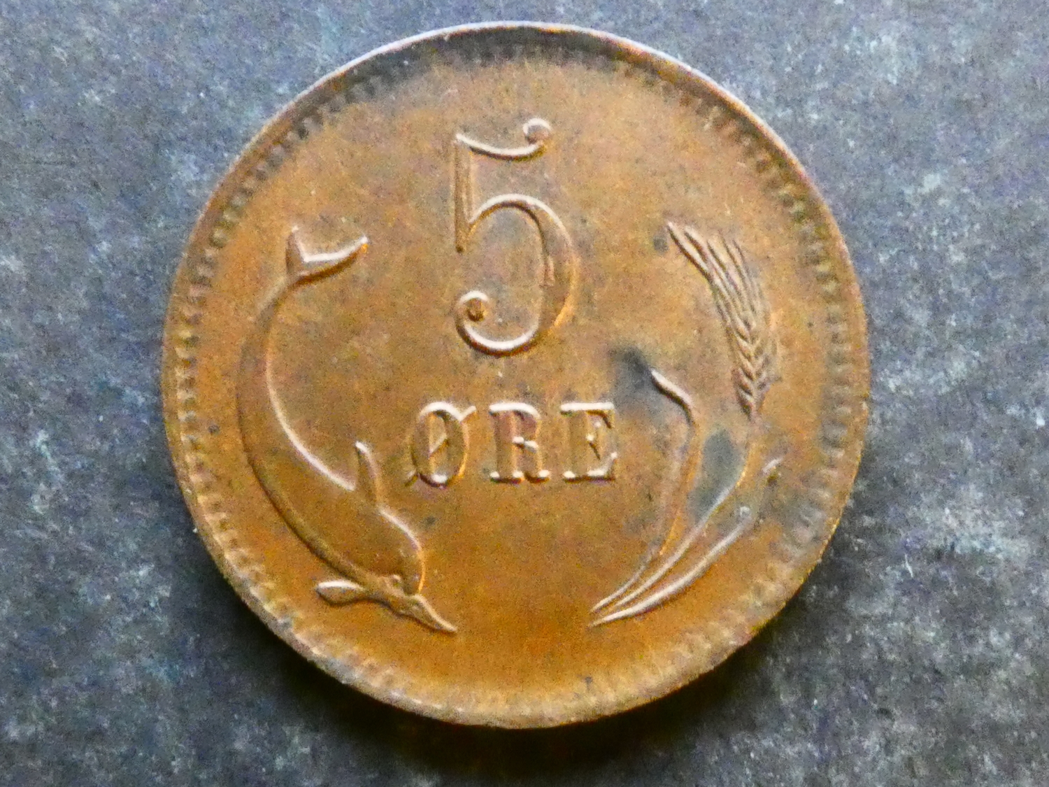 COIN. Denmark, Kingdom, Christian IX (1863-1906), copper 5 Øre, 1875 CS ...