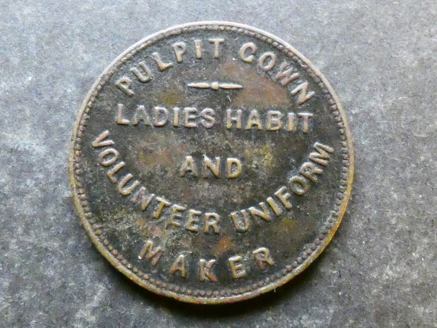TOKEN. Advertising, Scotland, Lanark, obverse; JOHN ROGER / TAILOR ...