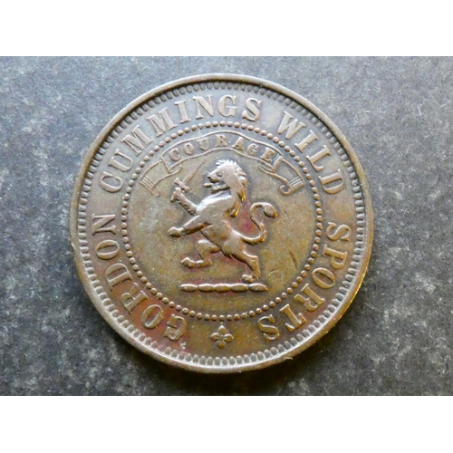 TOKEN. Tickets and passes, circus, obverse; GORDON CUMMINGS WILD SPORTS ...