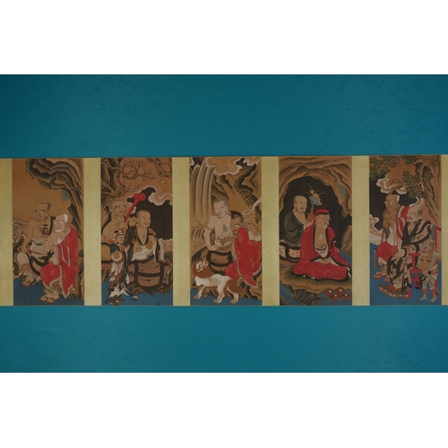 10 - In the manner of Ding Guanpeng, The Sixteen Arhats Paintings566cm x 70cm