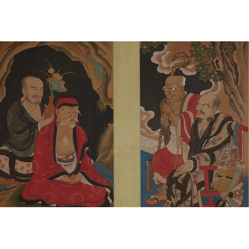 10 - In the manner of Ding Guanpeng, The Sixteen Arhats Paintings566cm x 70cm