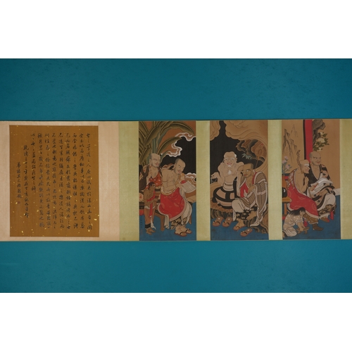 10 - In the manner of Ding Guanpeng, The Sixteen Arhats Paintings566cm x 70cm