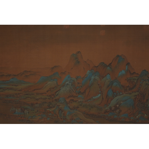 42 - In the manner of Zhao Boju (1120-1182), landscape 500cm x 58cm