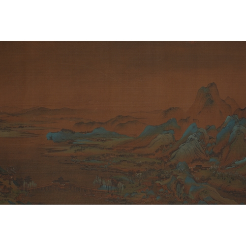 42 - In the manner of Zhao Boju (1120-1182), landscape 500cm x 58cm