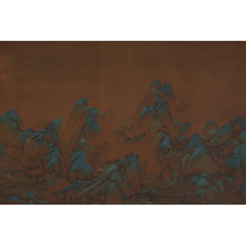 42 - In the manner of Zhao Boju (1120-1182), landscape 500cm x 58cm