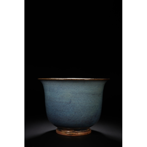 45 - A jun ware planter 21cm diameter, 15.5cm high