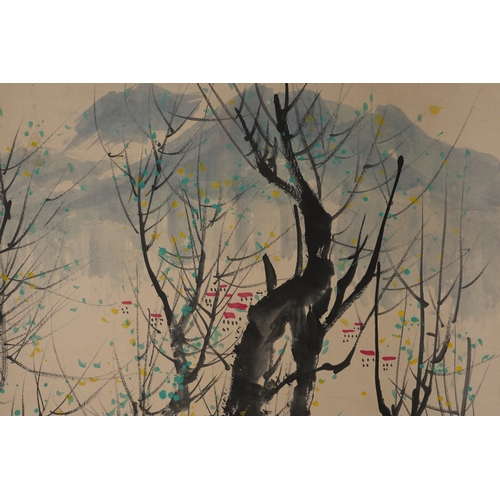 49 - In the manner of Wu Guanzhong (1919 - 2010), landscape 69cm x 67cm