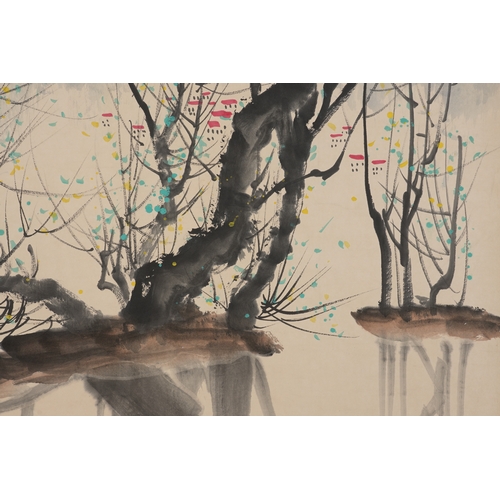 49 - In the manner of Wu Guanzhong (1919 - 2010), landscape 69cm x 67cm