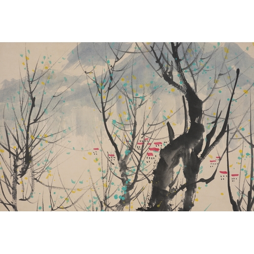 49 - In the manner of Wu Guanzhong (1919 - 2010), landscape 69cm x 67cm