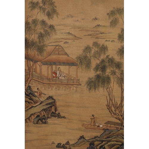 58 - In the manner of Dong Bangda (1699 - 1769), landscape 135cm x 56cm