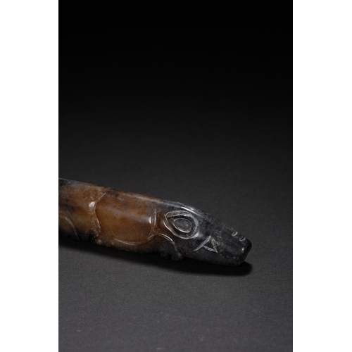 66 - An archaistic style jade carving 'pig' 9cm long