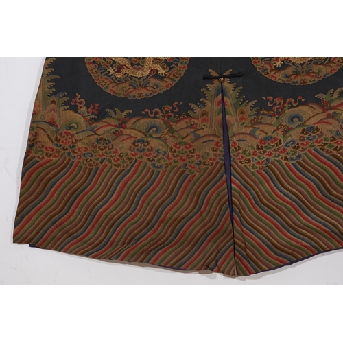 77 - An embroidered 'dragon' robe, Qing Dynasty 200cm x 140cm