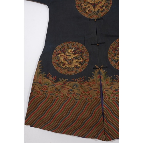 77 - An embroidered 'dragon' robe, Qing Dynasty 200cm x 140cm