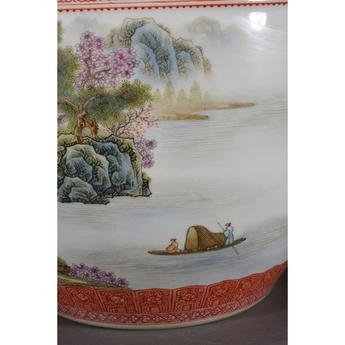 91 - A famille-rose jardinere, Qing Dynasty 26.5cm diameter, 22cm high