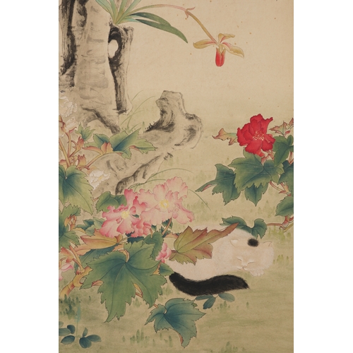 95 - In the manner of Yu Zhizhen (1915-1998), birds and flowers133cm x 63cm