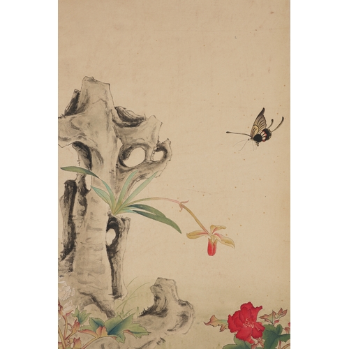 95 - In the manner of Yu Zhizhen (1915-1998), birds and flowers133cm x 63cm