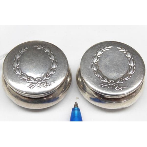 103 - 2 x silver pill pots - Hallmarked Birmingham 1922