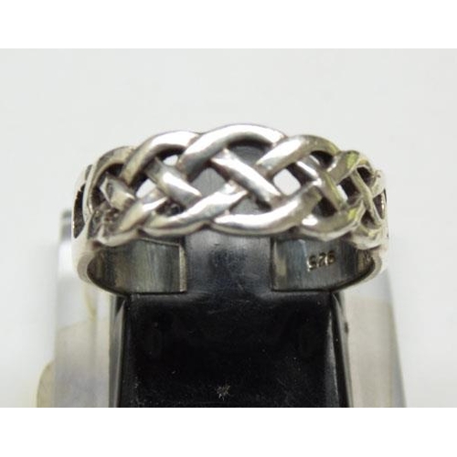 108 - Sterling silver Celtic style ring - size N 1/2