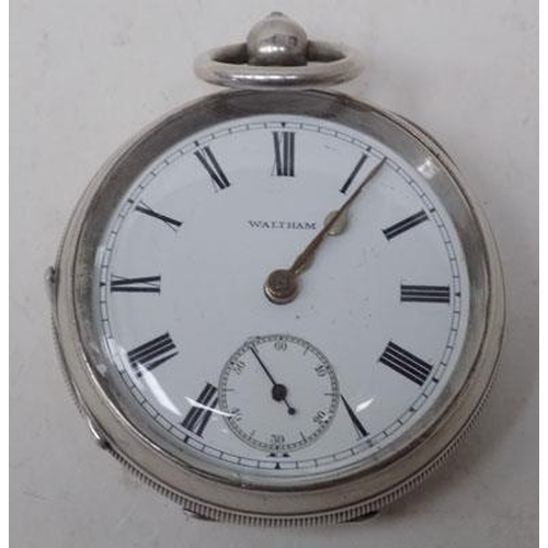 134 - Waltham solid silver pocket watch - Birmingham 1911