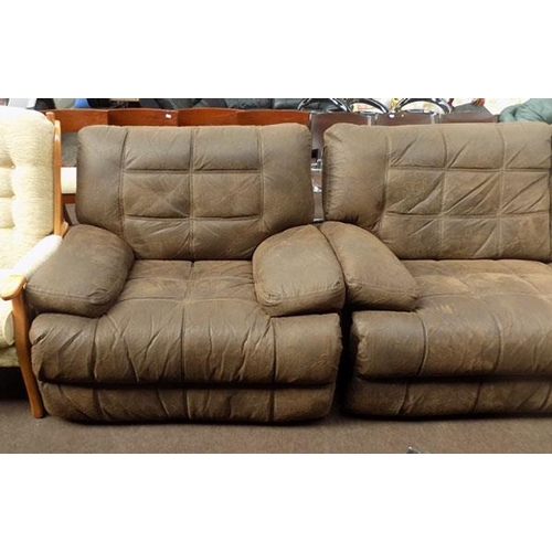 629 - 2x3 seater and chair reclining set