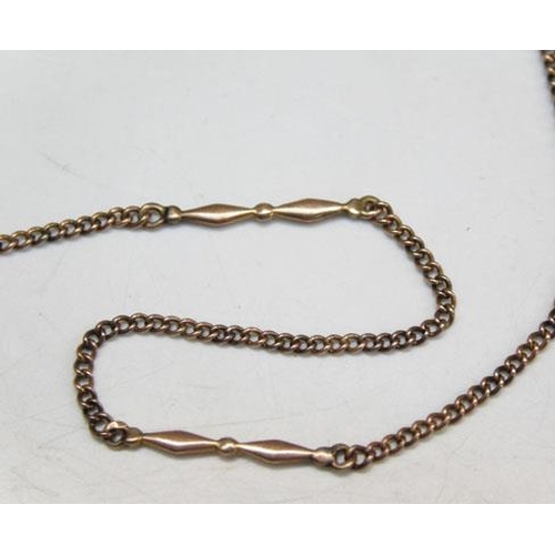 232 - 9ct Rose gold fancy chain with faux Pearl pendant