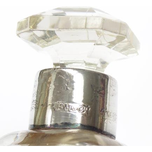 132 - Vintage silver cuffed scent bottle - London circa 1931