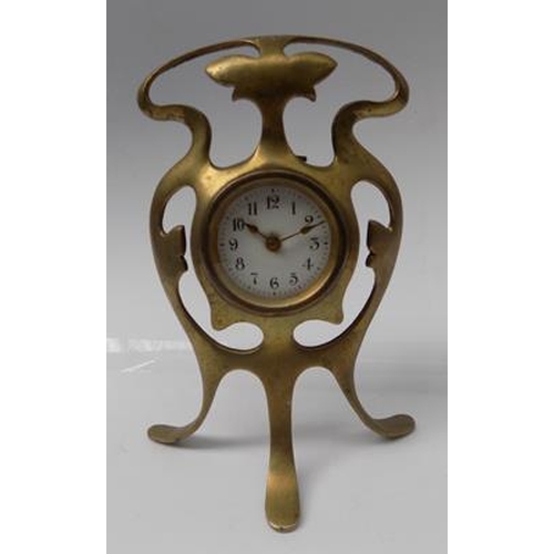 15 - Brass nouveau style clock