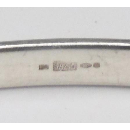 246 - Sterling 925 silver triple diamond bangle - approx. 7.5