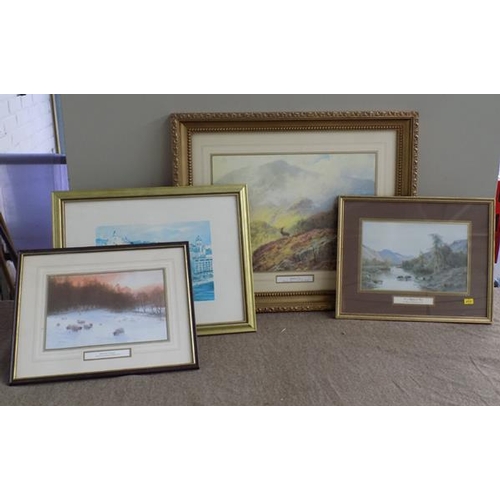 30 - Collection of four prints - framed