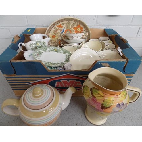 41 - Box of ceramics incl. Wedgwood, A.Wood, Meakin and 6 Place soup sets