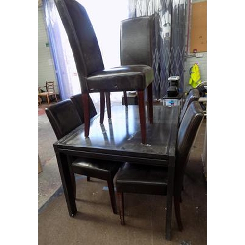 521 - Extending table & six chairs