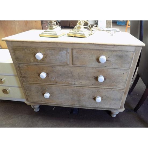 524 - Two on two pine chest on drawers